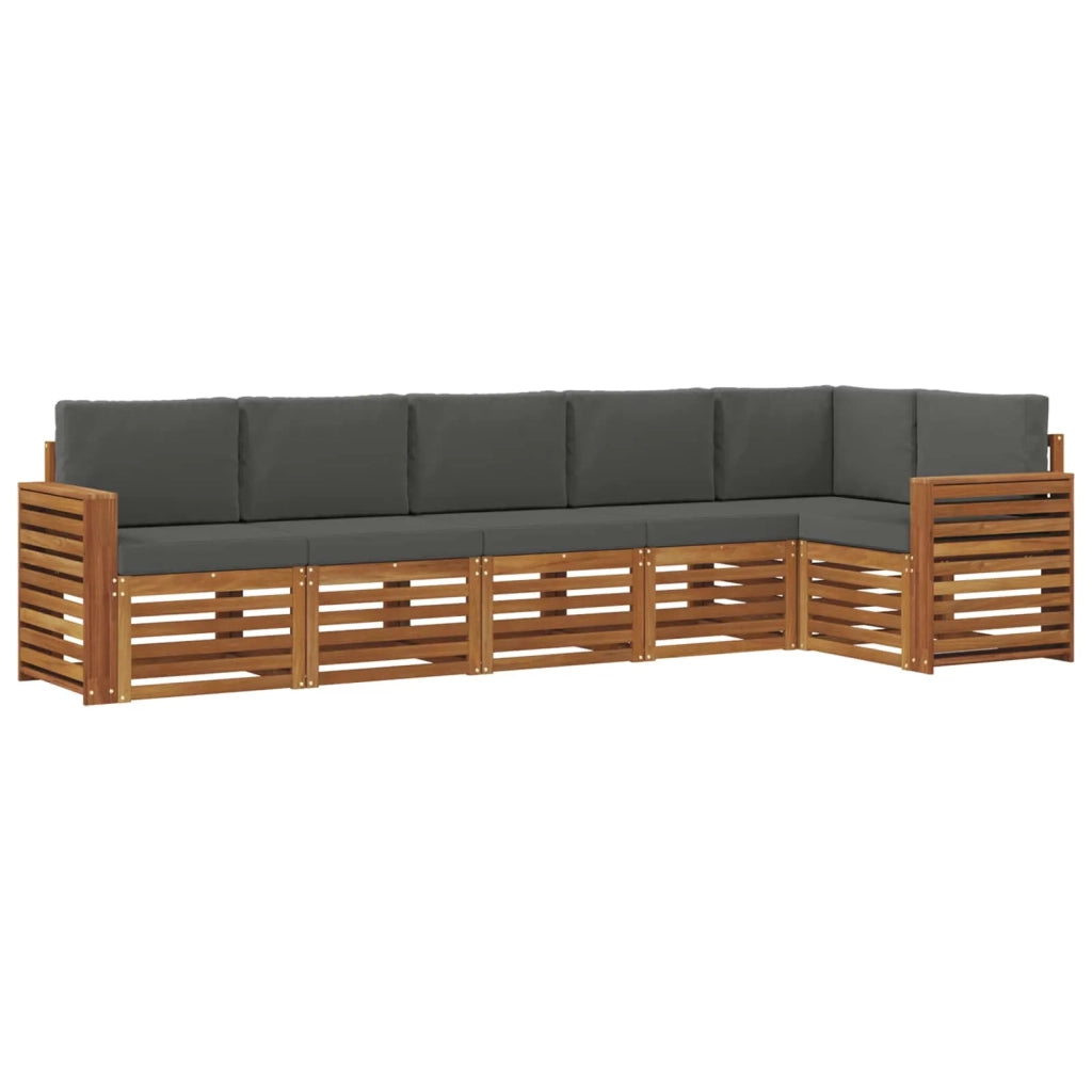 Set divano sezionale con cuscino 6 pcs Naturale e Antracite 3374897
