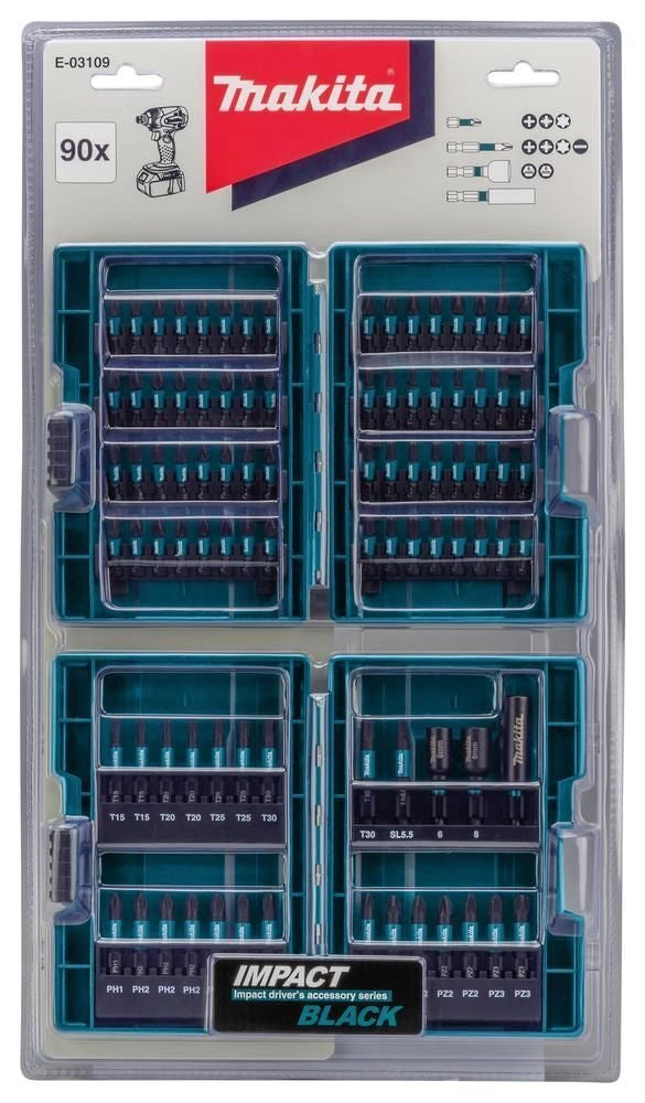 Makita E-03109 punta per trapano Set di punte per trapano 90 pz