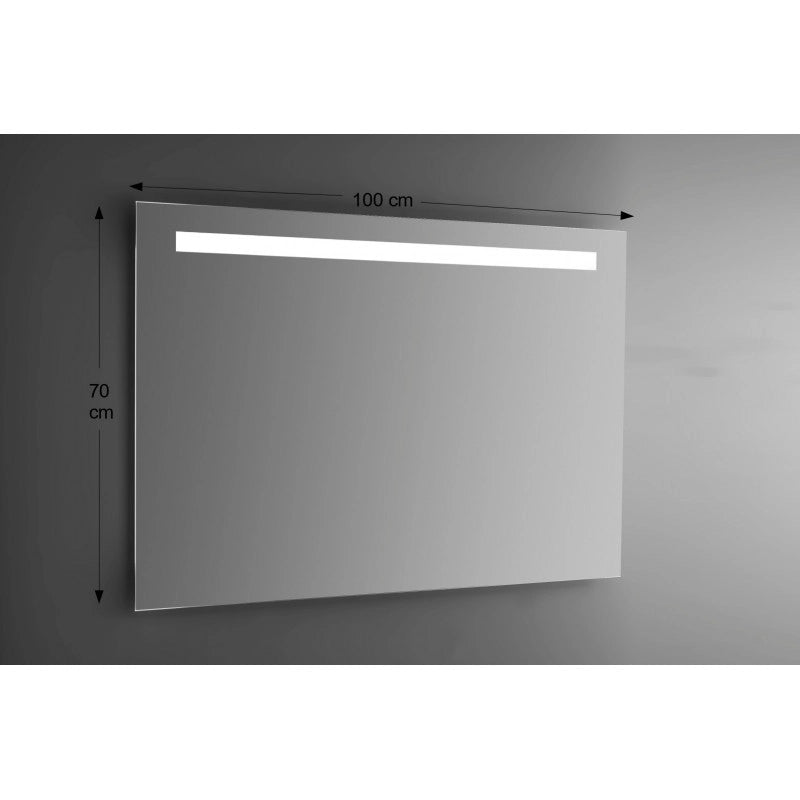 Specchio da Parete Rettangolare 100x70 cm spessore 4 mm Illuminazione a LED