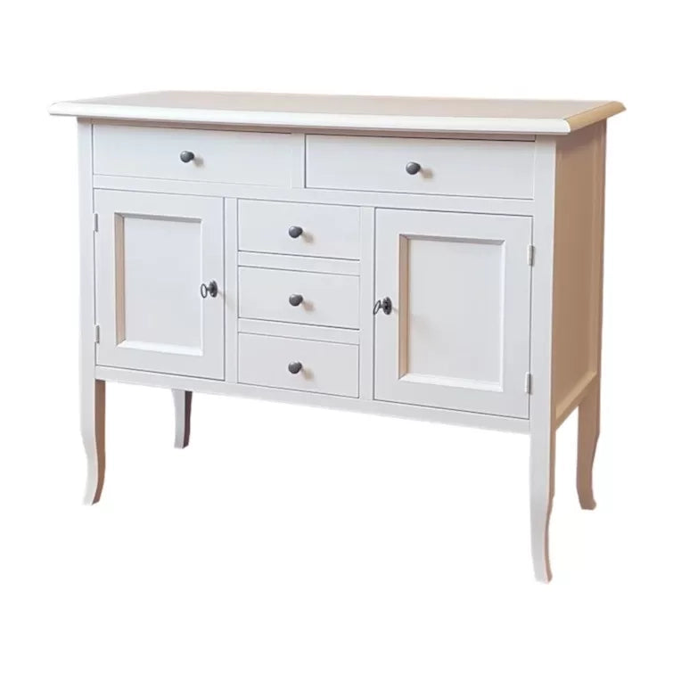 Madia credenza in legno bianco opaco 100x40x85h (1138) - Mobili 2G