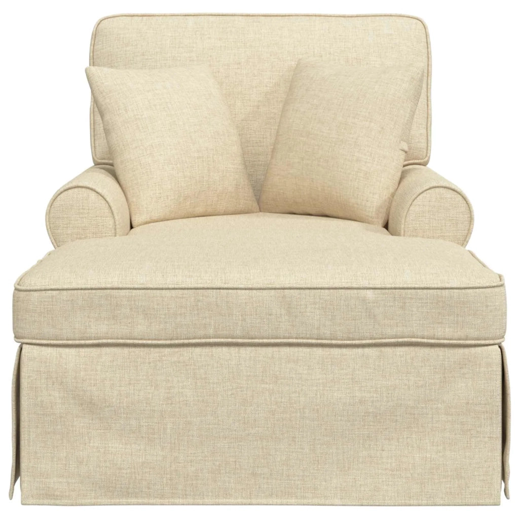 Chaise Longe con Gonna con cuscino 3 pz Crema Tessuto CFW7854808