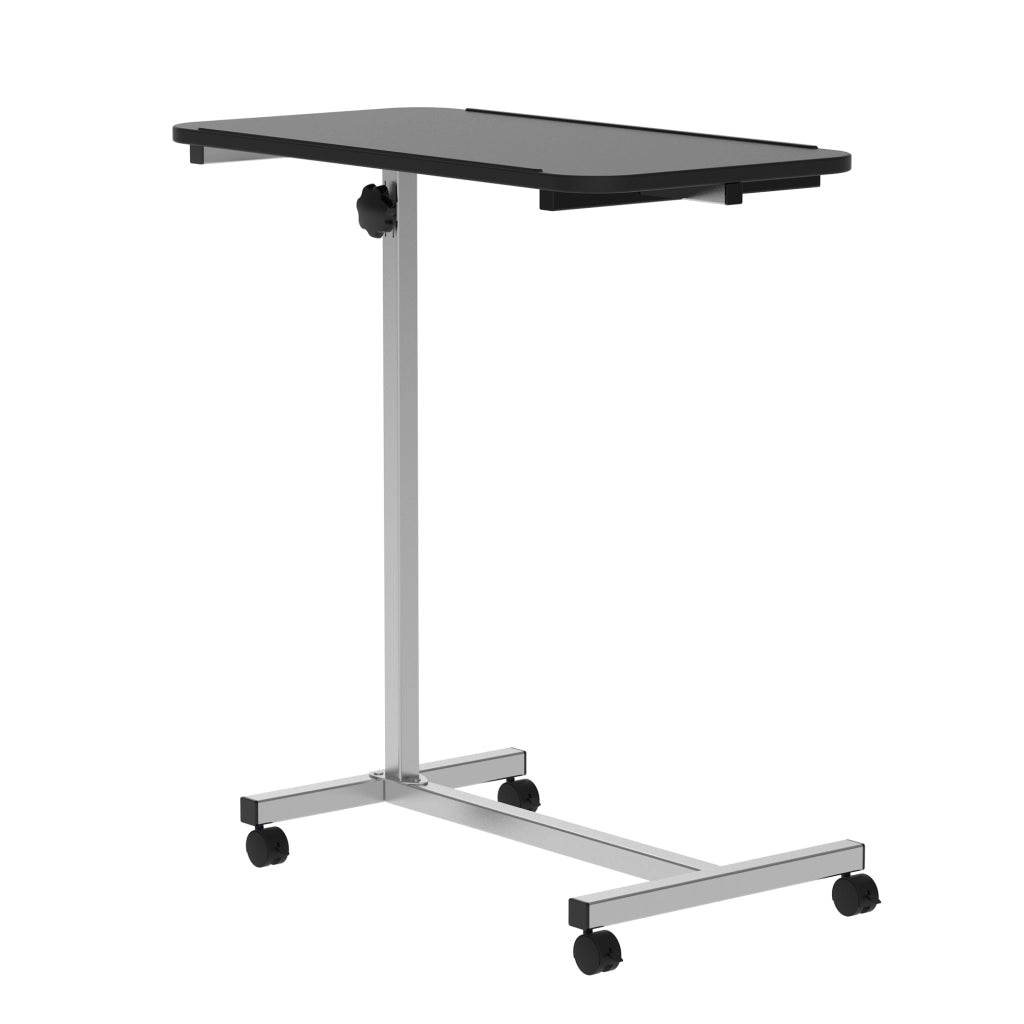 Tavolino con Ruote e Altezza Regolabile ¨C zephmum ¨C Nero e Argento 77x40x76-100 cm