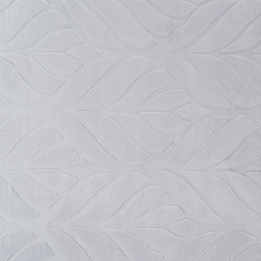 Tappeto in pelliccia sintetica di coniglio, grigio chiaro, in poliestere, 160 x 230 cm, morbido e a pelo lungo, motivo a foglie