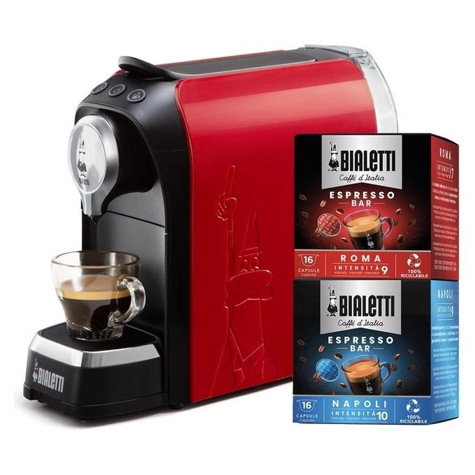 Bialetti Bundle Super Rosso + 32 caps