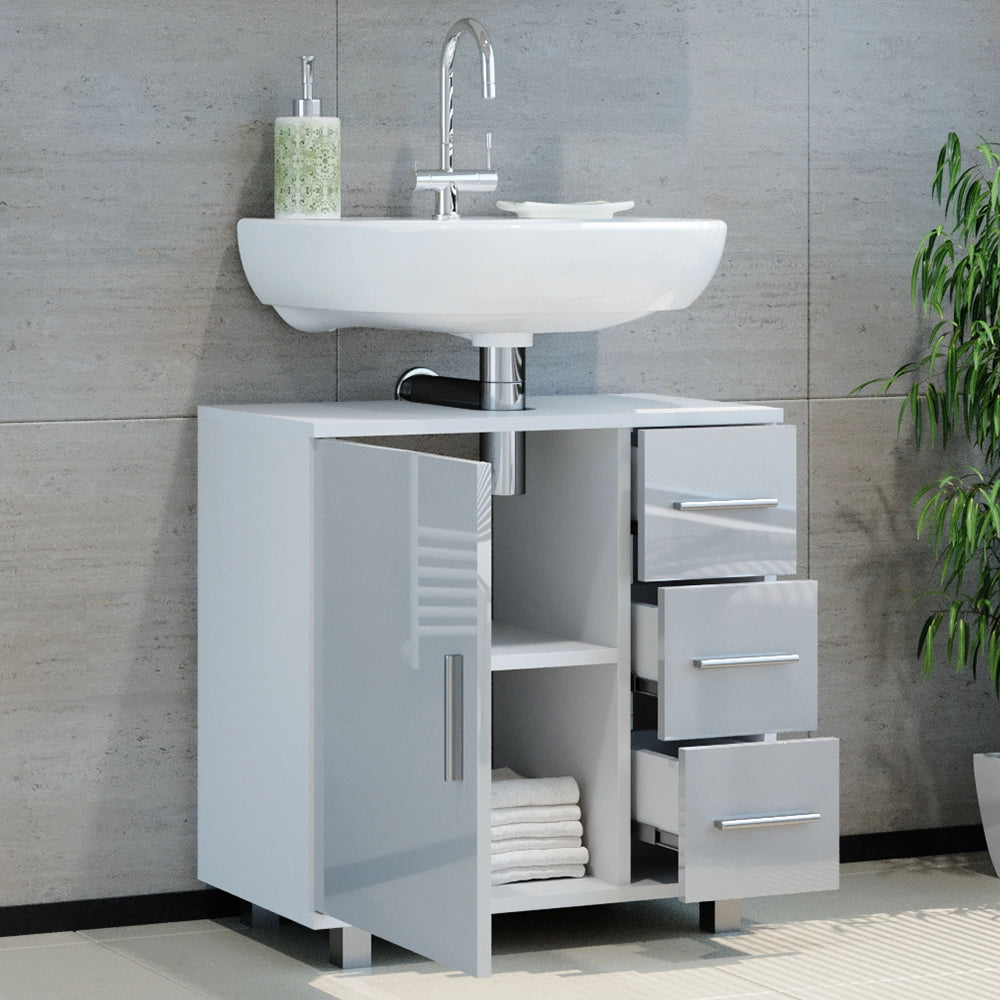 Vicco Mobile sottolavabo per bagno Bianco lucido 60 x 60.8 cm
