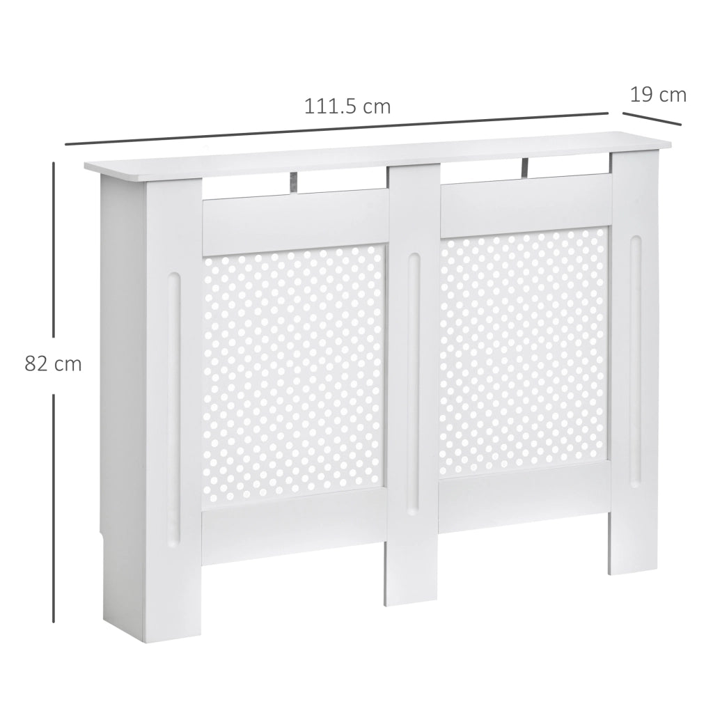 EasyComfort Copritermosifone Moderno a Griglia in MDF per Casa e Ufficio, 111.5x82x19 cm, Bianco
