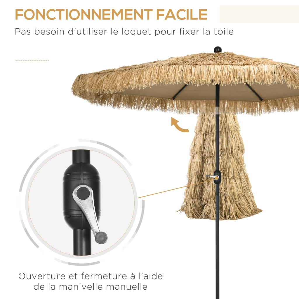 Ombrellone da giardino inclinabile con manovella ¨C zephmum ¨C kaki 2,65 m
