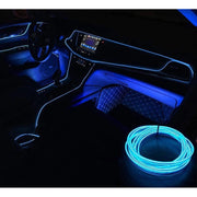 Trade Shop - Striscia Led Fluorescente Blu Neon 12v 14w Illuminazione Luci Ambiente Auto -