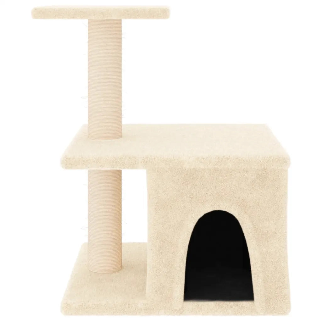 Albero per Gatti con Tiragraffi in Sisal Crema 48 cm 171786