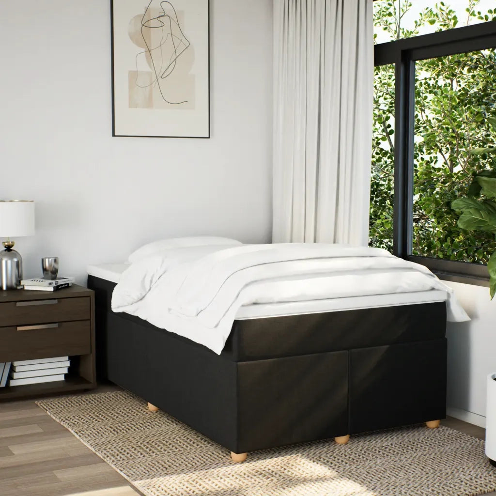 Giroletto a Molle con Materasso Nero 120x190 cm in Tessuto 3285361