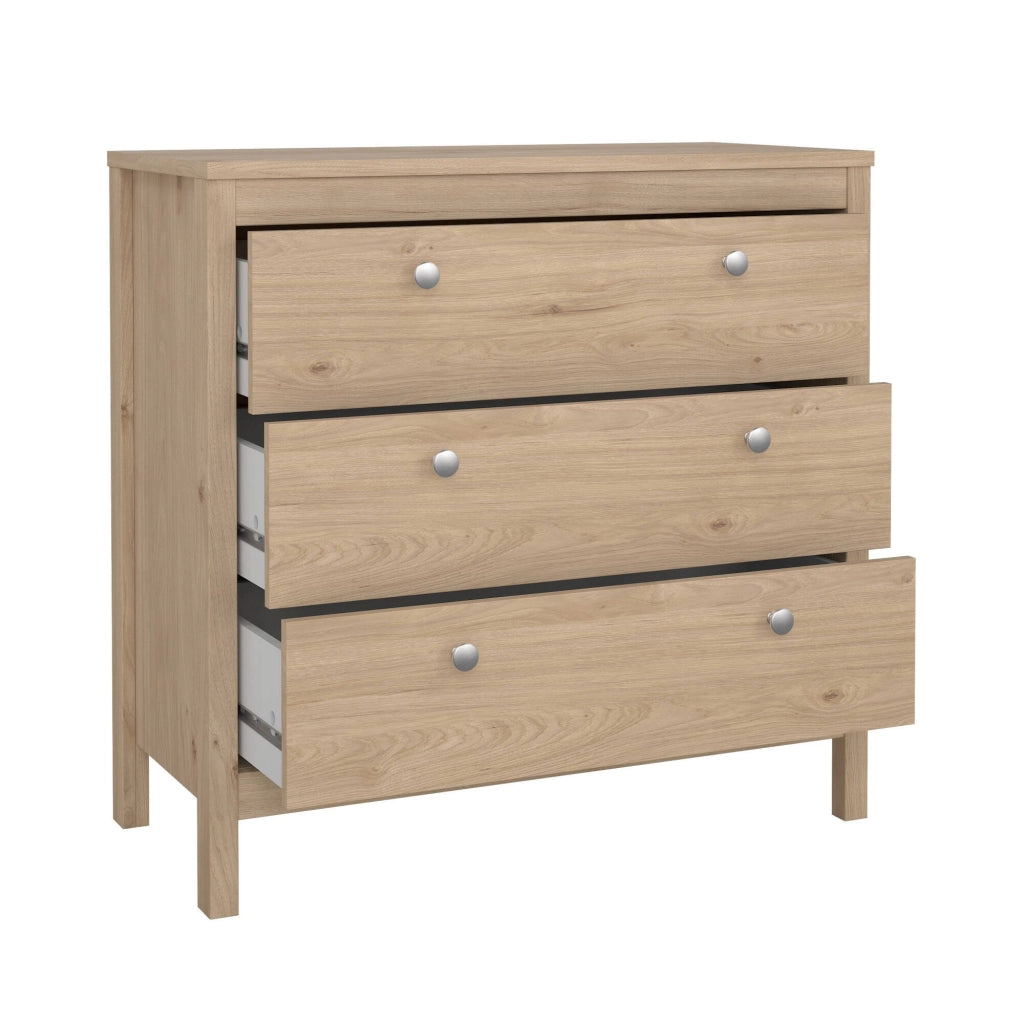 Cassettiera Sagar, Settimino multiuso, Comò camera da letto, Mobile con cassetti, 82x38 h80 cm, Rovere