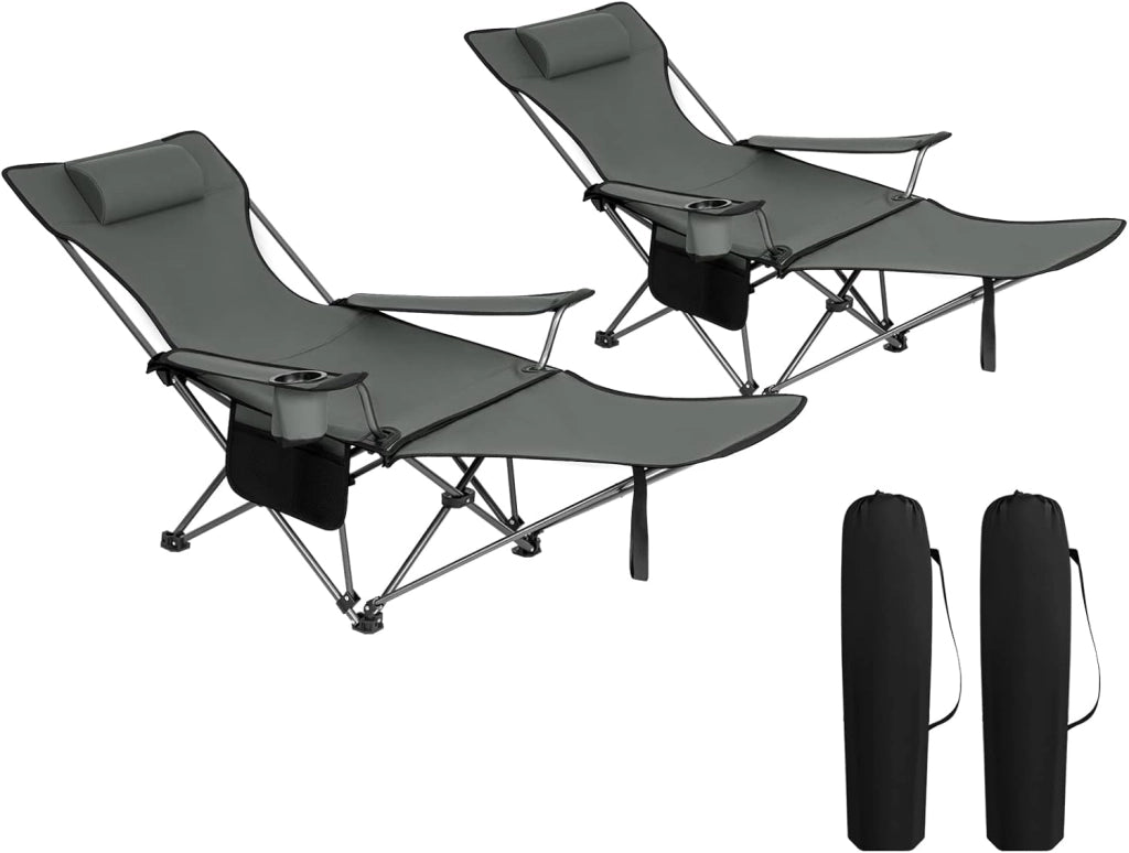 Set di 2 Sedie da Campeggio Sedie Pieghevoli Portatile Leggero, Sedia Pieghevole per esterni per Giardino, Pesca, Picnic, Nero