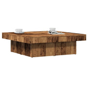 Tavolino da Salotto-Tavolino da soggiorno-Tavolo Legno Antico 90x90x28 cm in Truciolato