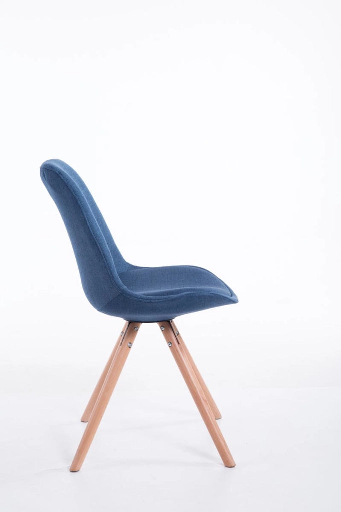 Sedia Toulouse in stoffa gambe tonde blu,natura