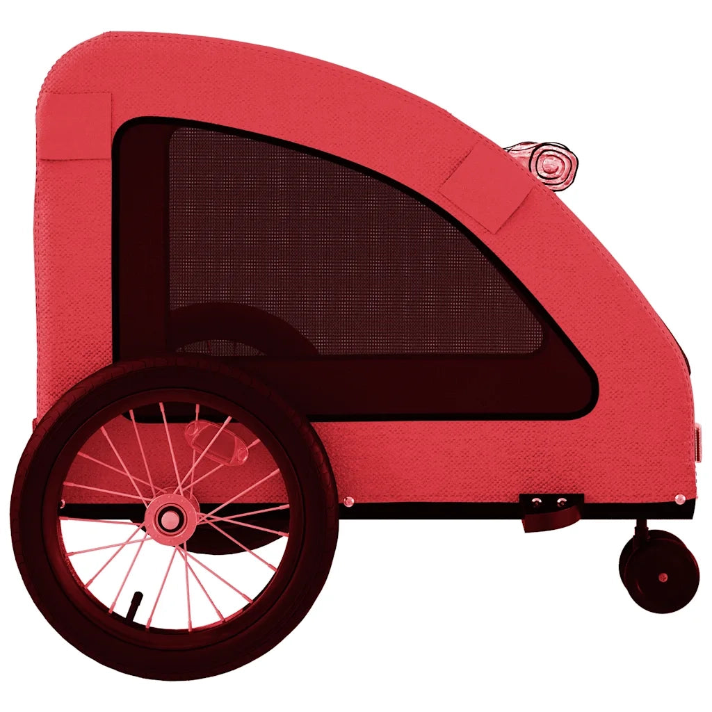 Rimorchio da Bici per Animali Rosso Oxford e Ferro CFW6036839