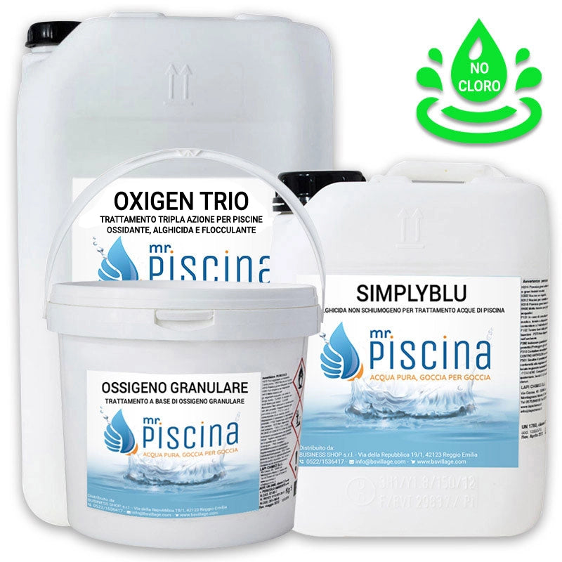 Kit mantenimento acqua senza cloro per piscine Volume piscina: Fino a 50 m³