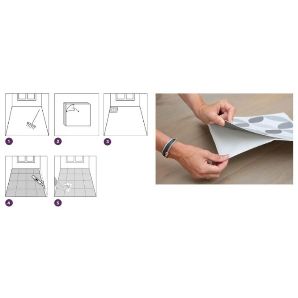 Piastrella autoadesiva pvc trama rosone 30 x 30 cm h 1,5 mm confezioni da 2 mq