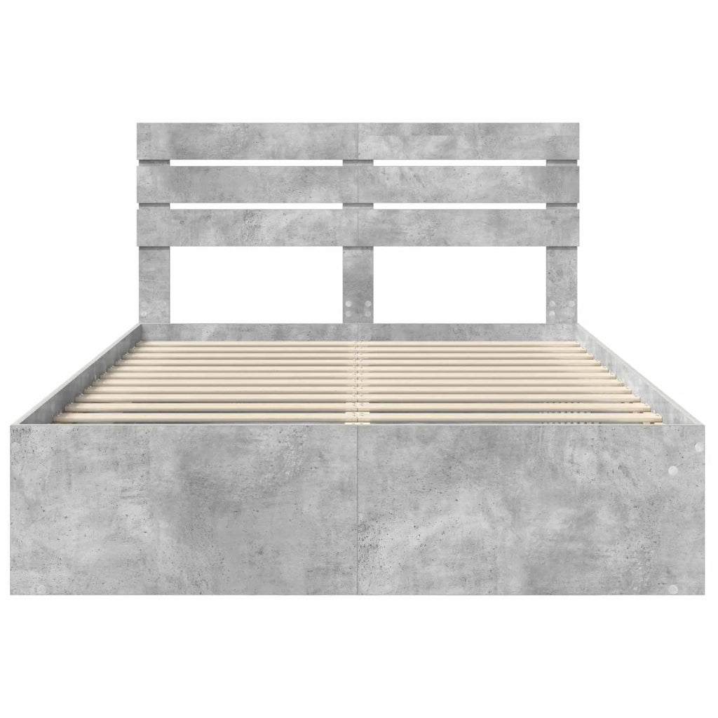 Struttura del letto Calcestruzzo 140 x 190 cm Pino massello 3411418