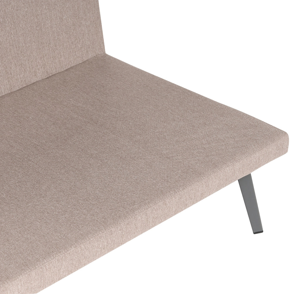 Divano modulare da esterno beige Poliestere Rivestito 4 Posti Divano da giardino Resistente all'acqua UV Design Moderno