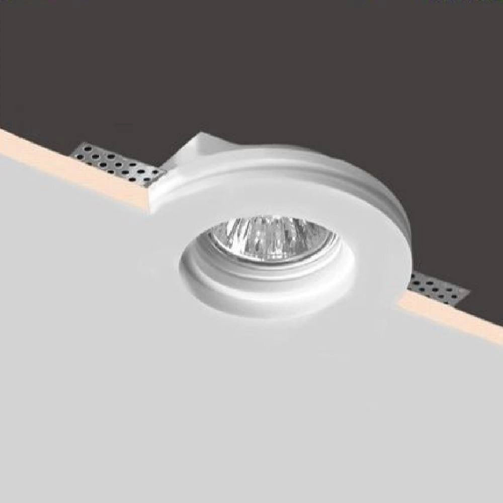 Trade Shop - Portafaretto Incasso Gesso Scomparsa Tondo Foro 105mm Supporto Faretti Gu10 Gs04 -