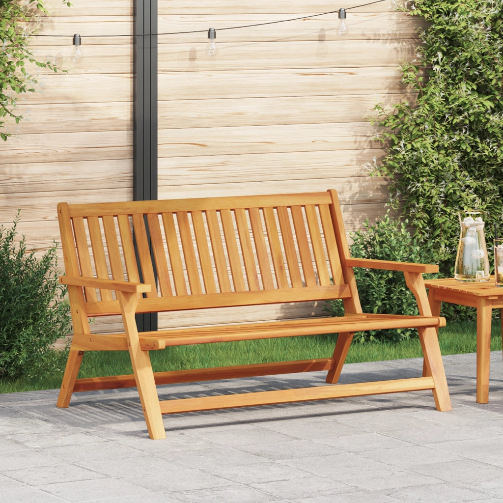 Panca da Giardino 122.5x77x74 cm in Legno Massello di Acacia