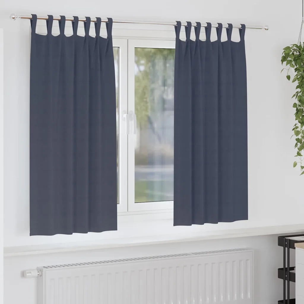 Tende Oscuranti | Tende Blackout con Anelli 2 pz Antracite 175 x 140 cm