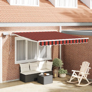 Tenda Retrattile Manuale con LED Arancione e Marrone 300x250 cm