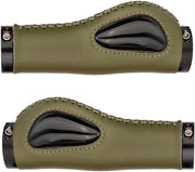 Manubrio in silicone per mountain bike con assorbimento di shock - Verde oliva con manubrio ammortizzato.
