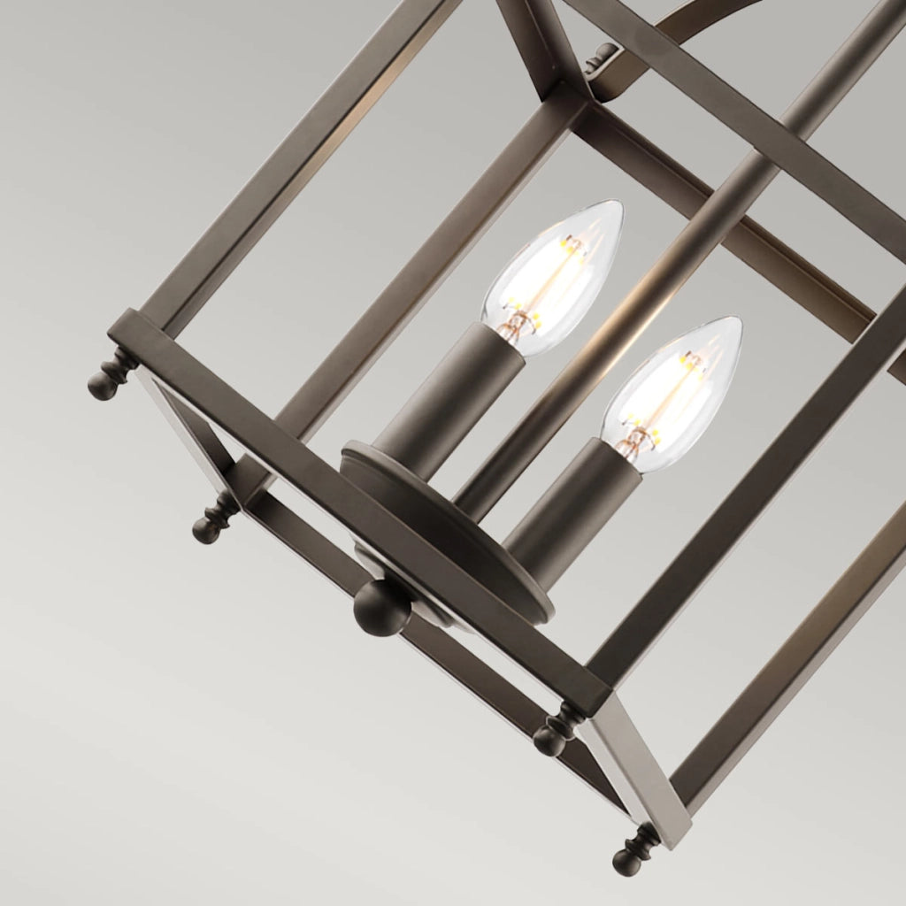 Lampadario Larkin stile candela bronzo antico 2xE14 Kichler