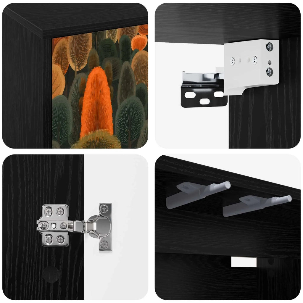 Mobile TV da Parete ZAANDAM 69 x 33 x 40 cm Rovere Nero 8007132