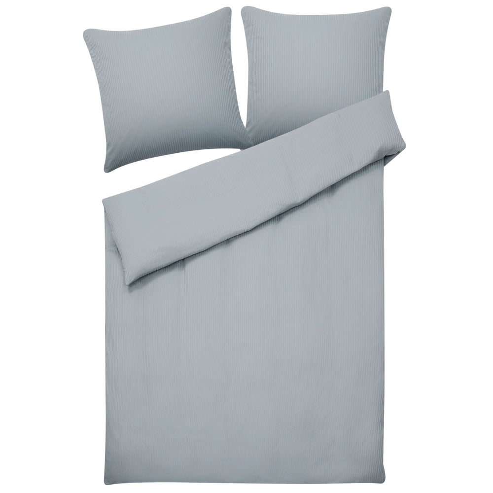 Set di biancheria da letto 155 x 200 cm in cotone a tinta unita grigio camera da letto stile classico