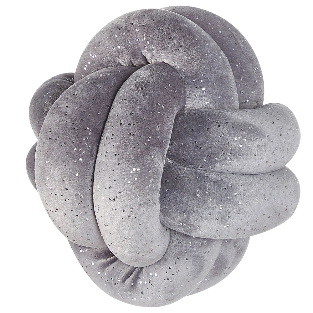 Morbido Cuscino a Forma di Nodo Decorazione Soggiorno 30 x 30 cm Grigio