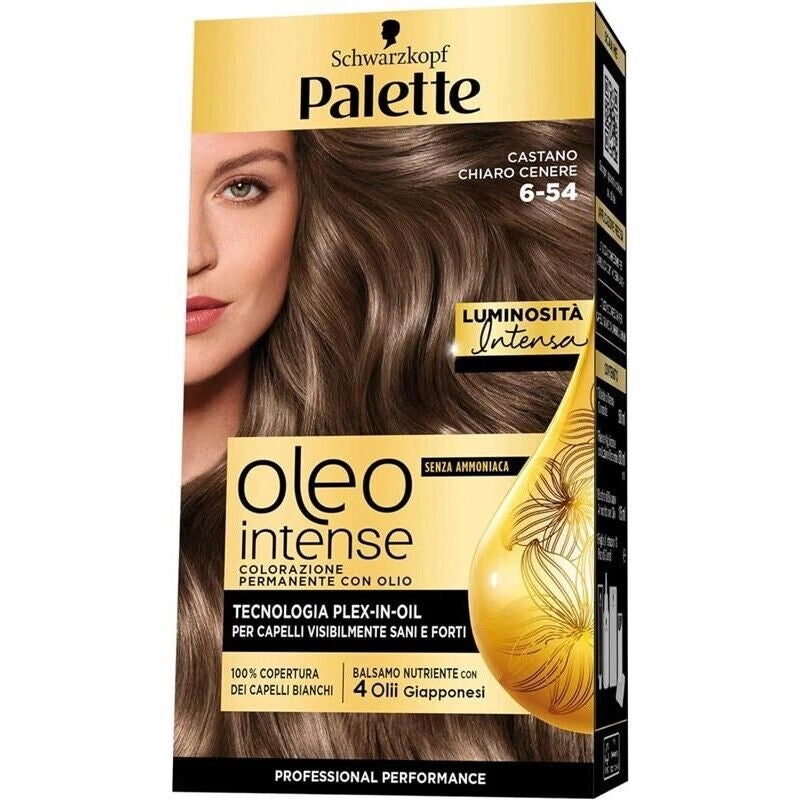 SCHWARZKOPF PALETTE OLEO COLORAZIONE PERMANENTE COPERTURA CAPELLI BIANCHI NO AMMONIACA  6-54 NEW CASTANO CHIARO