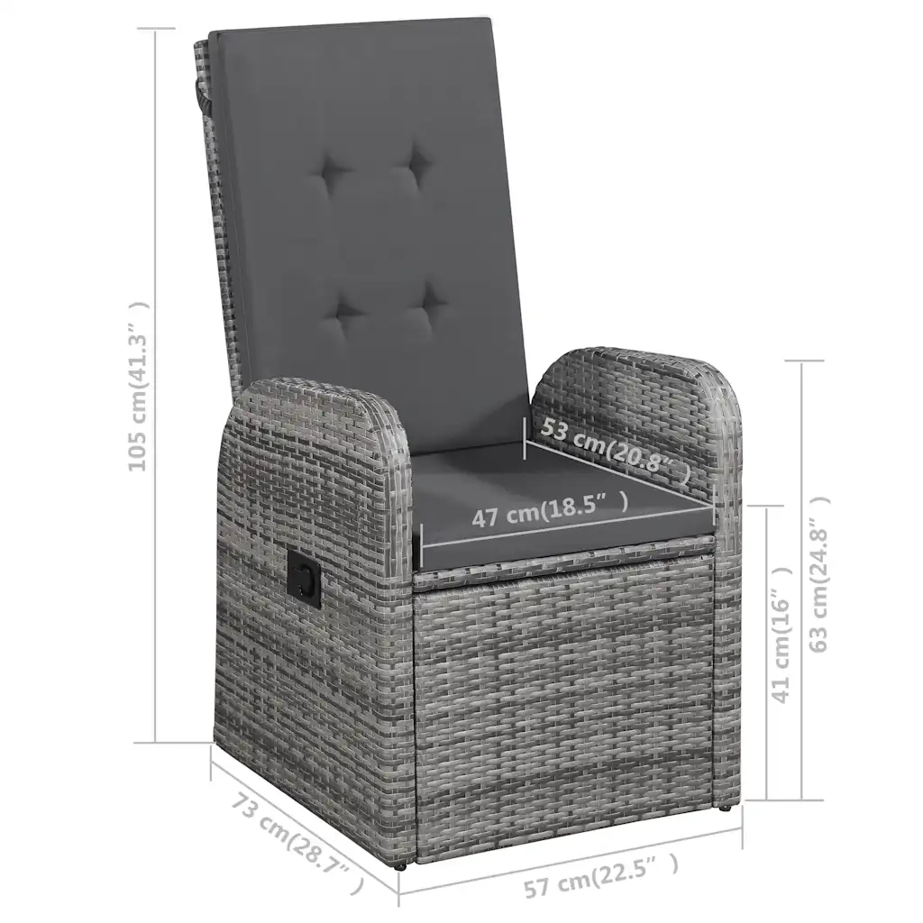 Set da Pranzo da Giardino 7 pz Grigio cod mxl 48334