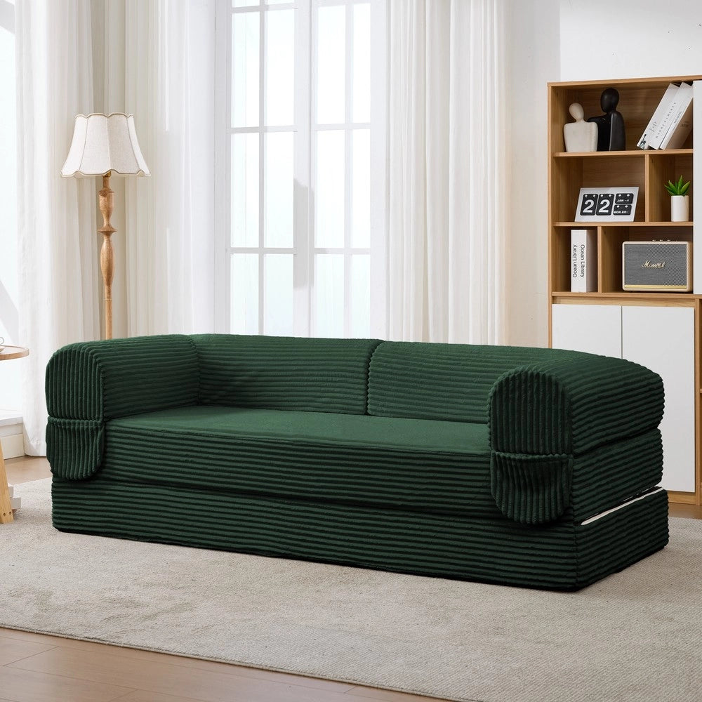 Divano letto 2 posti ¨C Minimal ¨C Tessuto corda grigio, salvaspazio