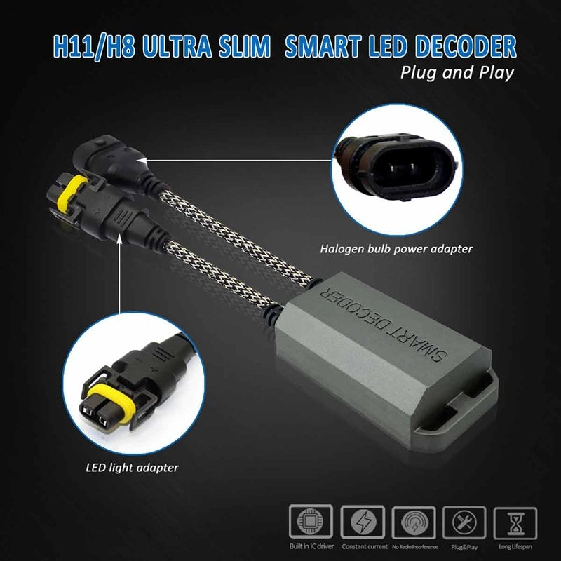 Led Warning Canceller H8 H11 12V Filtro Resistenza Cancella Errore Kit Full Led