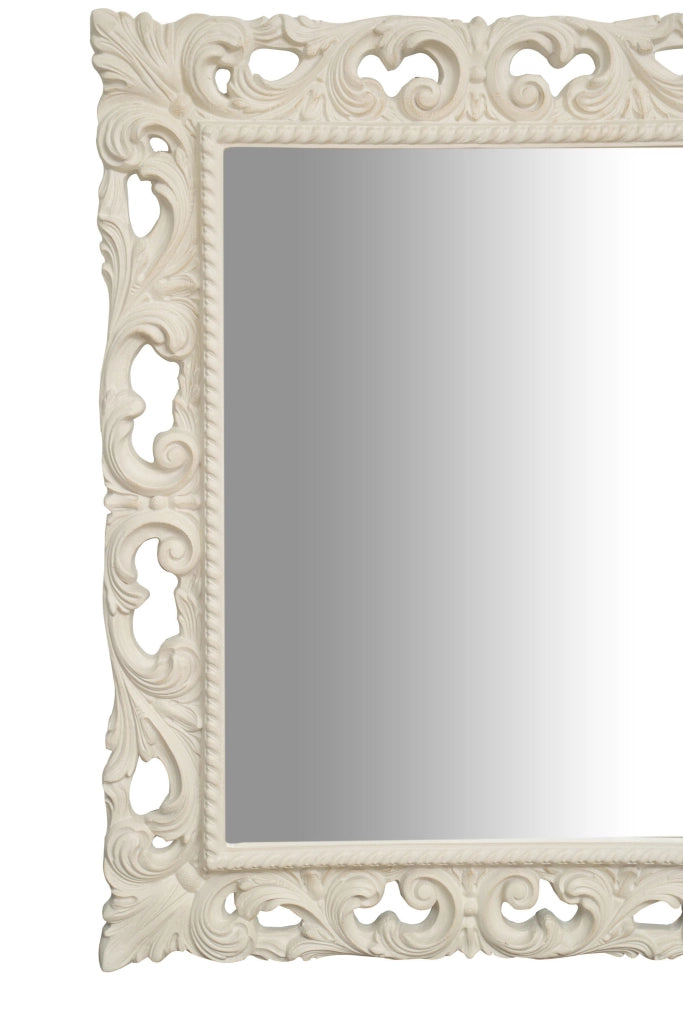 Biscottini SPECCHIERA DA PARETE IN LEGNO FINITURA BIANCA ANTICATA MADE IN ITALY realizzata