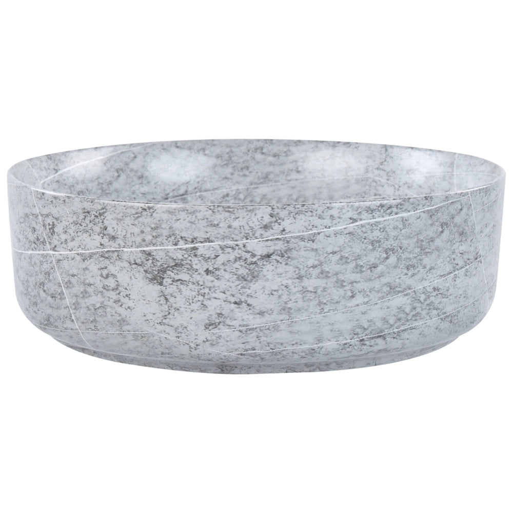 Lavandino da appoggio Grigio Ceramica 37 cm Opaco Lavandino da bagno rotondo effetto granito
