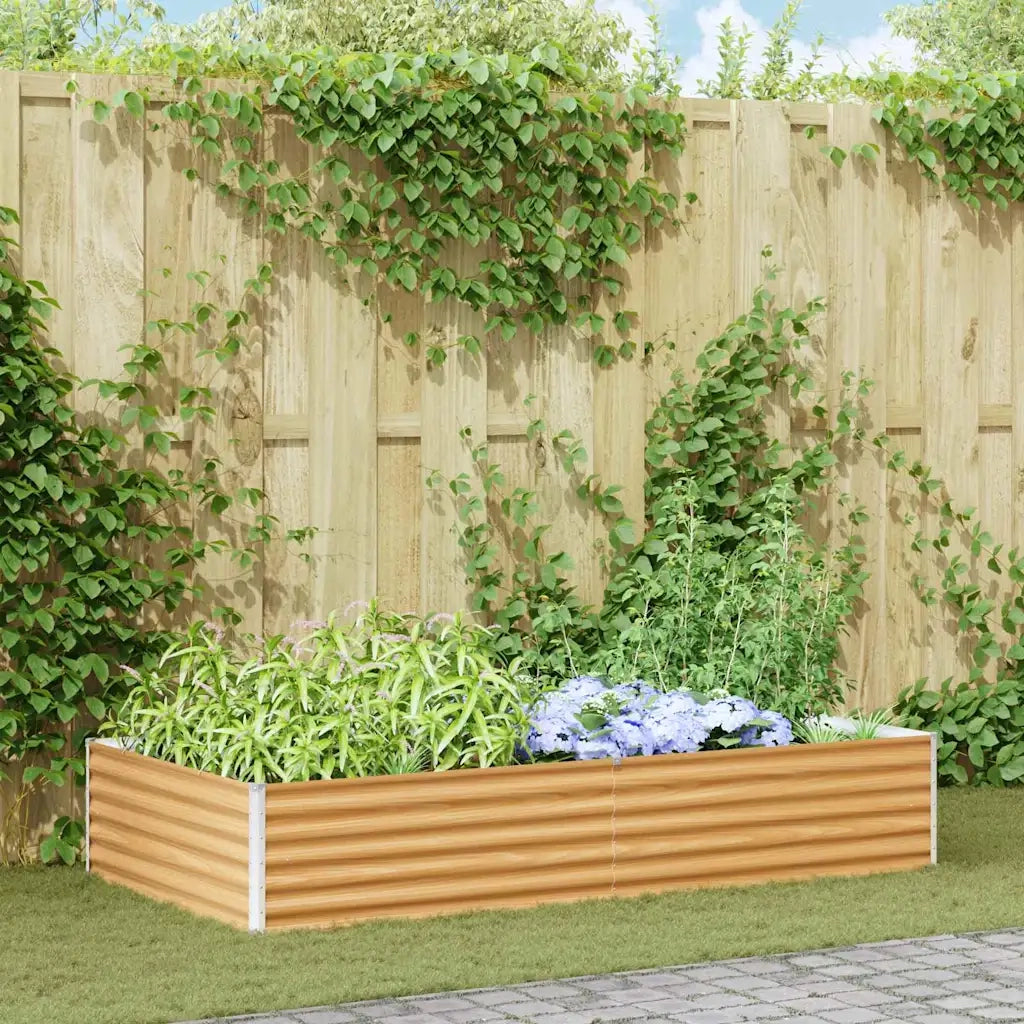Fioriere | Cassetta per fiori | Letto rialzato da giardino 195 x 100 x 36 cm Acciaio zincato