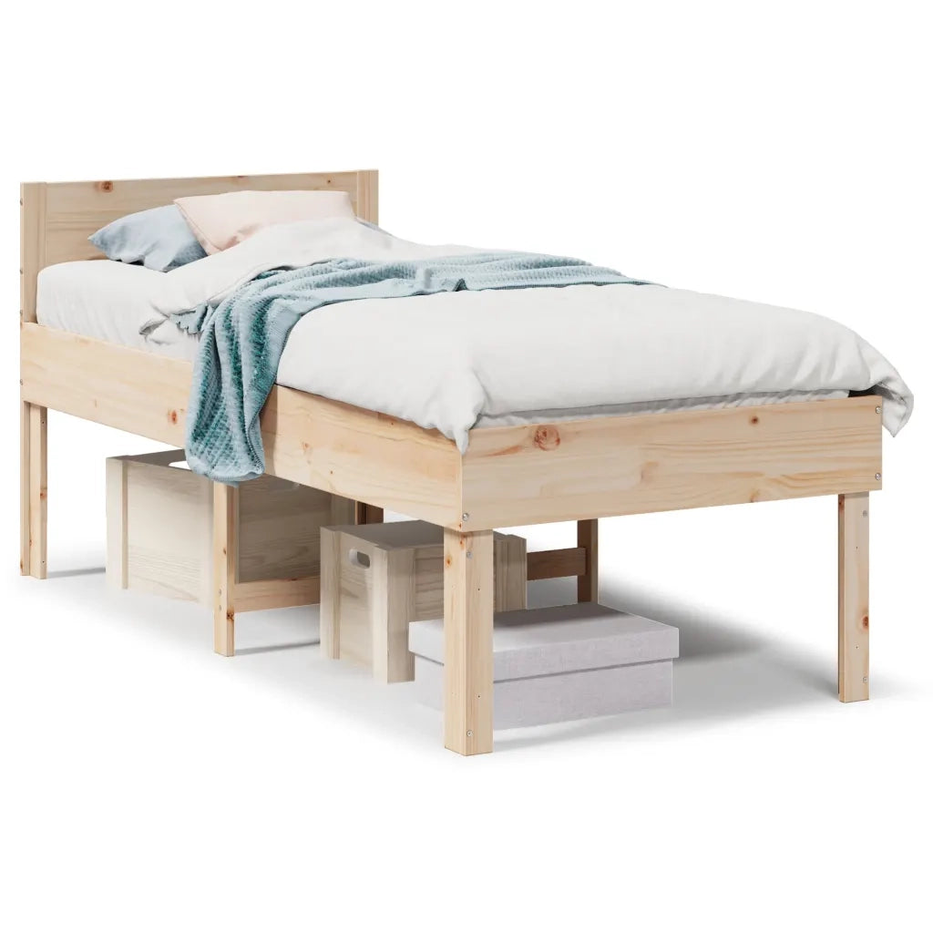 Letto singolo | Letto per adulti | Letto senza Materasso 90x190 cm in Legno Massello di Pino
