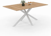 Tavolo da pranzo rettangolare ALIX 8 persone in legno e gambe a ragno bianche 160 cm