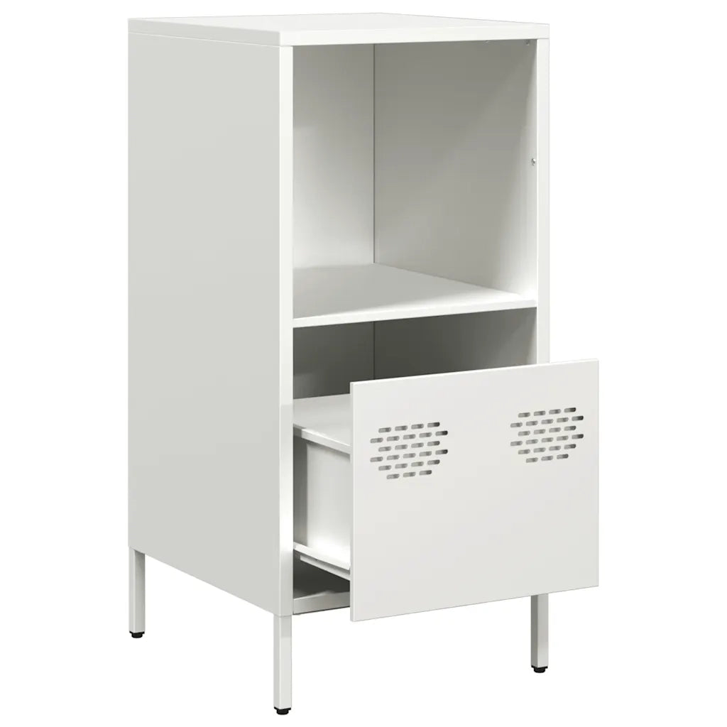 Credenza Bianca 35x39x73,5 cm in Acciaio Laminato a Freddo 851357