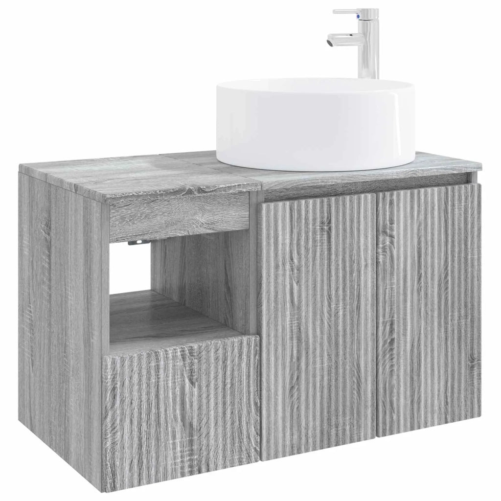 Set di mobili per il bagno 2 pz Sonoma grigio 3404110