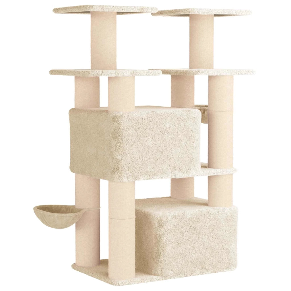 Albero per gatti con pali per graffiare in sisal 2 pz Crema 3422903