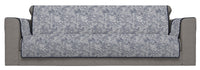 Copridivano con Copri Braccioli Seduta 125 cm in Poliestere e Cotone Blu Scuro