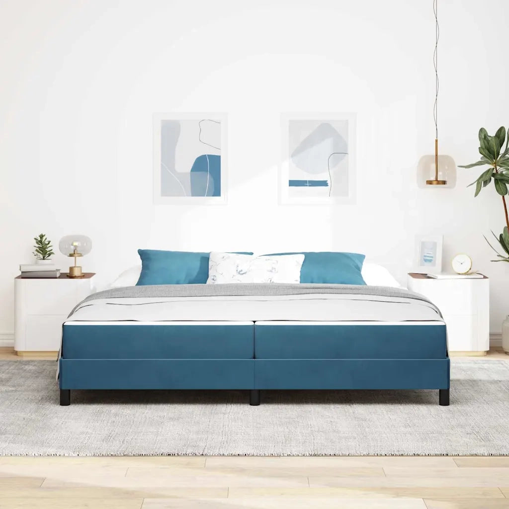 Letto a molle con materasso Blu Scuro 200 x 200 cm Tessuto 3398717