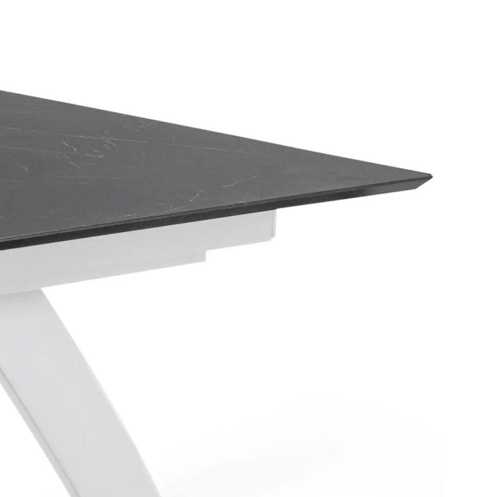 Tavolo da pranzo allungabile in HPL effetto marmo nero Grayson 170-270x90 cm fino a 12 posti Made in Italy | Duzzle
