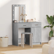 Set da Toeletta a 2 pezzi con LED in legno ingegnerizzato grigio sonoma