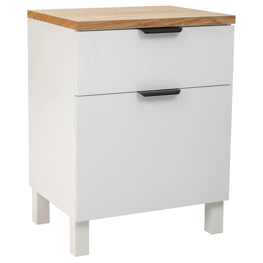 Comodino in legno con 1 cassetto e 1 anta 45x35x60h cm