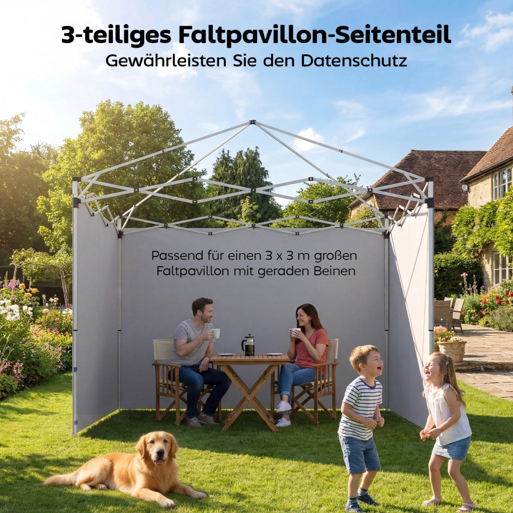 Set 3 Pezzi Fiancate con Cerniera per Gazebo 3x3 m ¨C zephmum ¨C Blu Scuro